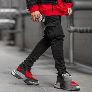 Men's Slim Fit Casual Denim Trousers Medium Wash Mid Rise Breathable Sporty Hip Hop Straight Micro-<b>elastic</b> Cargo <b>Jeans</b> Summer - Product Image 2