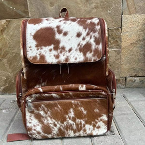 <b>Real</b> Cowhide Hairon <b>Backpack</b> Luxury Genuine <b>Leather</b> Travel Bag Western Design Custom Logo Wholesale OEM LHBP-0249 - Product Image 1