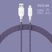 Câble USB-C/USB-A tressé en nylon/PVC de qualité supérieure pour ordinateur, Android, charge et synchronisation en voiture, certifié RoHS/REACH, cuivre étamé
