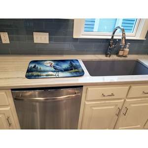 Blue Heron Moonlight Countertop Dish <b>Drying</b> <b>Mat</b> 14 X 21\" Absorbent Multicolor <b>Kitchen</b> Counter Dish Drainer Pad - Product Image 3