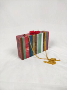 Sac de soirée pour femme en résine perlée, fait main, peint à la main, avec des couleurs et des tailles personnalisées, Inde - Product Image 2