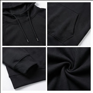 North Approach Men's Black Hooded Sweatshirt <b>Raglan</b> Sleeve Fleece Casual Autumn Wear Front Pocket Regular Fit - Product Image 4