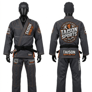 Mens BJJ Suit 450 GSM Pearl Weave Cotton Pink Reinforced Panels Embroidered Woven Patch Bjj Suit - Product Image 4