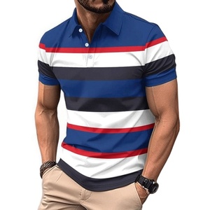 เสื้อเชิ้ตแขนสั้นผู้ชาย หลายสี ลายทาง ผ้าถัก ระบายอากาศดี สวมใส่สบาย โพลีเอสเตอร์/คอตตอน ปรับแต่งได้ สำหรับฤดูร้อน น้ำหนัก 180 กรัม - Product Image 6