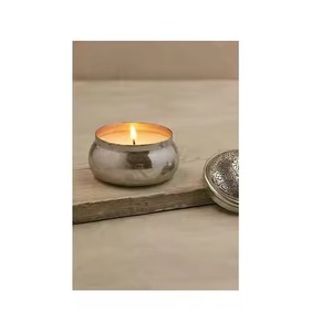 Gold Tone Metal Candle Jar Stylish Candle Container Wedding Party Table Decor - Product Image 6