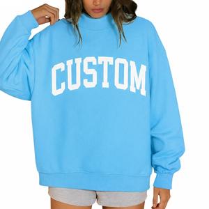 Sweat-shirt en molleton pour femme, col montant, coupe oversize, manches longues, avec logo frontal, épais et chaud, style streetwear décontracté, automne/hiver - Product Image 6