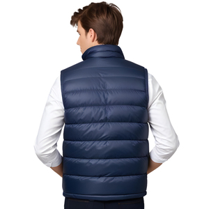 Chaleco Acolchado Exclusivo para Hombre, Transpirable, sin Mangas, Cuello Redondo, con Relleno de Plumón, Cálido para Invierno, con Múltiples Paneles y Cierre de Cremallera - Product Image 4