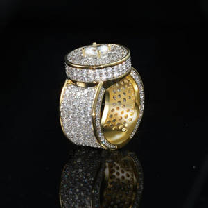 Anillo de Compromiso y Boda de Plata de Ley 925 con Diamantes de Moissanita, Anillo de Diseño Iced Out, Joyería Hip Hop Chapada en Rodio para Hombre - Product Image 2