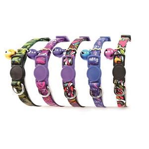 Collar de correas para mascotas con diseño de perro y gato con estampado de poliéster elegante Patrón floral pequeño con hebilla segura Característica sostenible - Product Image 1