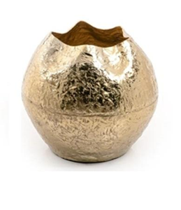 Vase à fleurs en fer forgé fait main avec finition dorée, idéal pour la décoration - Product Image 5