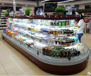 Runte bán dọc điện đảo tủ đông tủ lạnh cho trái cây với máy nén làm mát & LED thắp sáng - Product Image 2