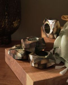 Latest Quality Design Brass <b>MOP</b> Napkin Ring Metal Napkin Ring With <b>MOP</b> Inlay Stainless steel Napkin Ring At very low sell Price - Product Image 5