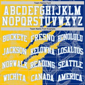 Maillot de basket-ball personnalisé à motif graffiti blanc, jaune royal, bleu clair, col ras du cou, sublimation, maille polyester/coton, pour équipe - Product Image 3