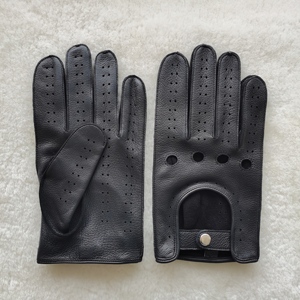 Guantes de Conducción de Cuero de Ciervo Genuino Personalizados para Hombre y Mujer, Tejidos con Tiras de Piel de Ciervo - Product Image 1