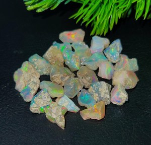 Natural Welo Fire Opal Rough Ethiopian <b>Raw</b> Gemstone Multicolor <b>Crystal</b> For Jewelry Making Bulk Supply Loose Stone - Product Image 1