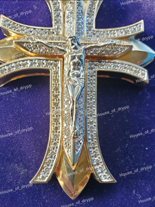 Collier pendentif en forme de croix de Jésus avec diamants, bijou religieux glacé, cadeau pour homme et femme - Product Image 2