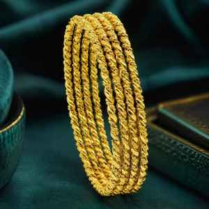 Wholesale Brass 14K 18K 24K Gold Plated Turkish Twist <b>Bangles</b> <b>Set</b> Fashion <b>Bangles</b> Middle Eastern Gold Filled Forming <b>Bangles</b> <b>Set</b> - Product Image 1