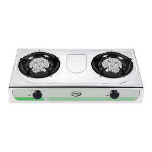 Gmax GL-203T Electric Double Burner Turbo Gas <b>Stove</b> Tempered Glass with Stainless Steel & Cast Iron Surface for Hotel RV Cooking - Product Image 2