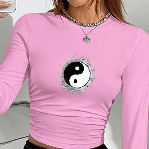 หยินหยางเสื้อแขนยาวแฟชั่นผู้หญิงลายของเหลว - Product Image 2