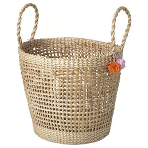 Cesta de mimbre de algas marinas suelto tejida a mano, cesta de almacenamiento ecológica al por mayor, hecha en Vietnam - Product Image 1