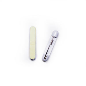 Clip avec épingle de sûreté brodée en PVC durable de 32 mm gris adhésif pour l'utilisation de badges ou de porte-cartes - Product Image 3