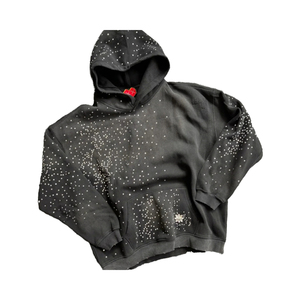 Service OEM Personnalisé – Sweat à Capuche Tendance Hiver Homme de Haute Qualité, Uni, Coupe Oversize, Strass Scintillants, Tissu 100% Coton, Style Urbain - Product Image 1