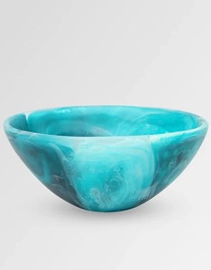 Bol en résine marbrée turquoise fait main, moulé, décoratif et artistique pour la décoration intérieure par OCEAN EXPORT - Product Image 4