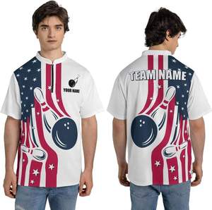 Custom <b>Bowling</b> Long Sleeve Polo Shirts Polyester Breathable Printing Sportswear Men's Casual Wear Plus Size Polynesian Wholesale - Product Image 1