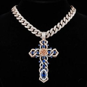 Élégant Pendentif Breloque Glace en Moissanite et Perle d'Eau Douce, en Argent Sterling 925 Plaqué Or et Argent, Bijoux de Créateur Hip Hop - Product Image 1