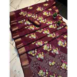 ชุดส่าหรีทำจากผ้าไหมผ้าลายโดลาผ้าแจ็คการ์ดผ้าทอพร้อมเสื้อเบลาส์แบบไม่เย็บติด - Product Image 1