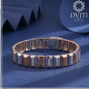 925 Silver Rose Gold Plated Link <b>Bracelet</b> for Men and Women Designer CZ Stone <b>Adjustable</b> Luxury Jewelry Gift - Product Image 3