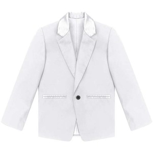 Blazer de Hombre Blanco, Cuello Solapa, Corte Regular, Estilo Británico, Mezcla de Lana, Traje Formal - Product Image 1