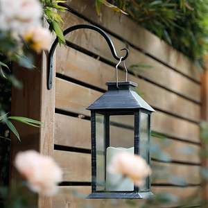 Support mural pour plantes en fer forgé, forgé à la main, thermolaqué, robuste, noir, courbé - Product Image 3