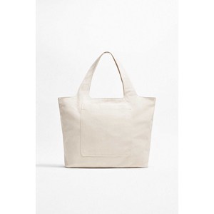 Heavy Cotton Tote Shoulder <b>Bag</b> with Sides Patch Pockets Large Canvas <b>Bag</b> for Grocery Shopping <b>Material</b> - Product Image 3