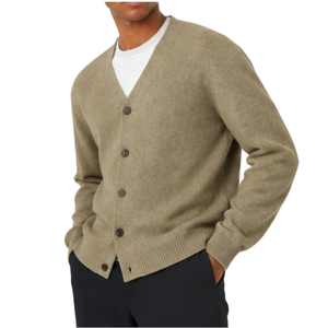 <b>Men</b> Relaxed Fit Cosy Polyester/Nylon Argyle <b>Cardigan</b> <b>Sweater</b> V Neck Button Front Knitted Warm Soft Casual Layering Winter - Product Image 1