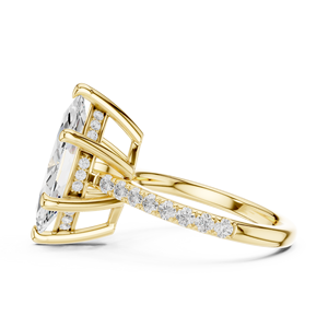 Anillo de Diamante de Corte Marquesa de Alta Calidad Cultivado en Laboratorio, 4 Quilates, Oro Sólido de 14k, Certificado IGI, Anillo de Compromiso y Boda - Product Image 2