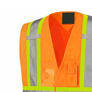 Chalecos de Seguridad Reflectantes Impermeables de Alta Visibilidad ANSI Clase 2 con 8 Bolsillos, Cierre Frontal y Logotipo Personalizado - Product Image 5