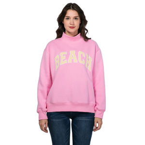 Sudaderas de Cuello Alto Informales de Color Sólido para Mujer, Estilo Urbano, Otoño e Invierno, con Logotipo Personalizado - Product Image 1