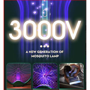 Raquette anti-moustiques électrique pliable rechargeable par USB et lampe tue-moustiques 2-en-1, appareil d'attraction des moustiques pour l'intérieur - Product Image 4