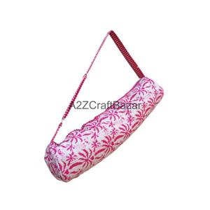 Bolsa de Yoga para Mujer 100% Algodón Hecha a Mano, Estampada con Bloques Indios, Ligera y Ecológica, con Cierre - Product Image 4
