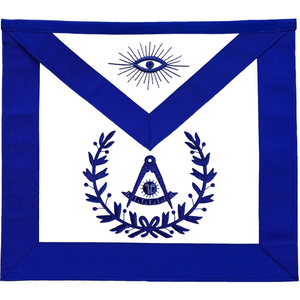 ผ้ากันเปื้อนหนังแท้ Master Mason งานปักมือ สายปรับได้ อุปกรณ์พิธีกรรมบลูลอดจ์ ผลิตตามสั่ง - Product Image 5
