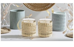 Set of 2 Handmade Rattan Glass Candle Holders Decorative <b>Tealight</b> <b>Lanterns</b> for Home Table Wedding Decor Wholesale From India - Product Image 6