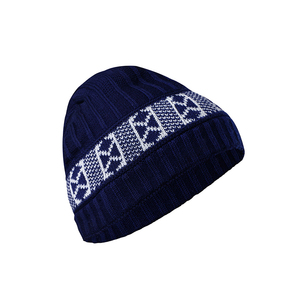 Wholesale OEM Jacquard Pattern Knit Beanie Plaid Slouchy Skull <b>Cap</b> for Women Thickened Winter <b>Hat</b> with Niche Design new - Product Image 2