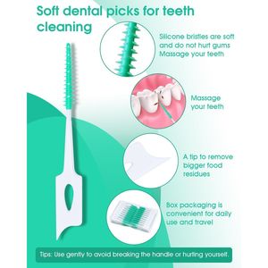 220 Cepillos Interdentales de Silicona Suave para Limpieza Dental, Palillos de Dientes, Cepillos para Dientes, Hilo Dental - Product Image 2