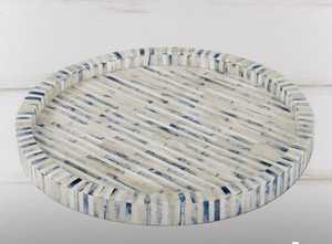 Plateau de service carré moderne et élégant en os incrusté, matériau indien, poli, écologique, noir et blanc, pour décoration intérieure, bougies et bougies chauffe-plat - Product Image 5