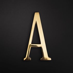 Home Decor <b>Brass</b> “A” <b>Letter</b> Design Door Alphabet Premium House Address Plaque for Home Office - Product Image 5