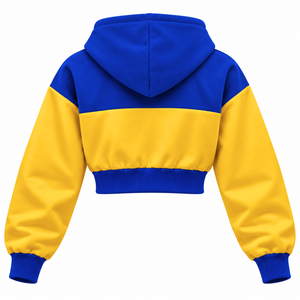 เสื้อฮู้ดครอปซิปสำหรับผู้หญิง Sigma Gamma Rho Sorority แบบ Color Block ปักลายตัวอักษรกรีก เสื้อสเวตเชิ้ตแบบครอปสำหรับนักศึกษา - Product Image 4
