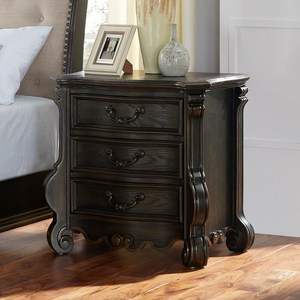 Steve Silver Rhapsody <b>Panel</b> Bed features a luxurious dark black finish and an upholstered <b>headboard</b> with button tufting - Product Image 4