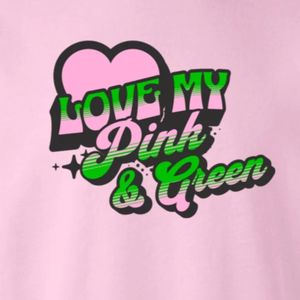 Sudadera de cuello redondo con estampado gráfico Pink Love My Pink & Green, de manga larga, puños acanalados, informal, de forro polar para mujer, estilo urbano. - Product Image 6