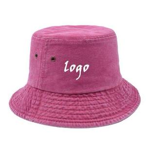 Custom cotton bucket <b>hat</b> Unisex solid color <b>hat</b> Casual style bucket <b>hat</b> <b>Flat</b> knitted bucket <b>hat</b> - Product Image 6